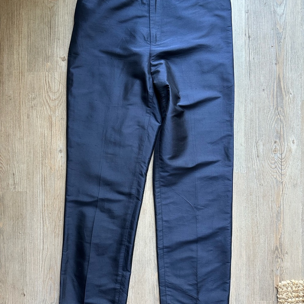 100% Silk Kate Hill Dark Blue Chinos